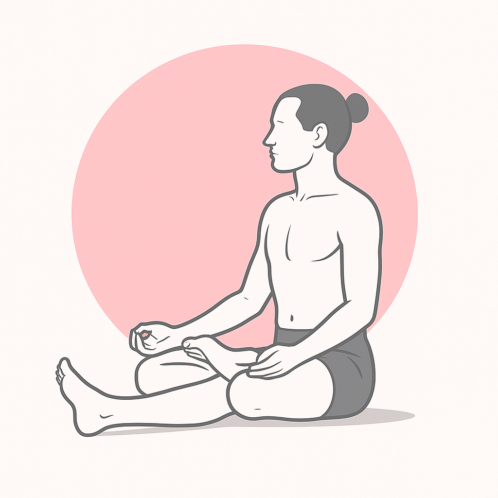 Generated image for the sitting-half-lotus yoga pose.