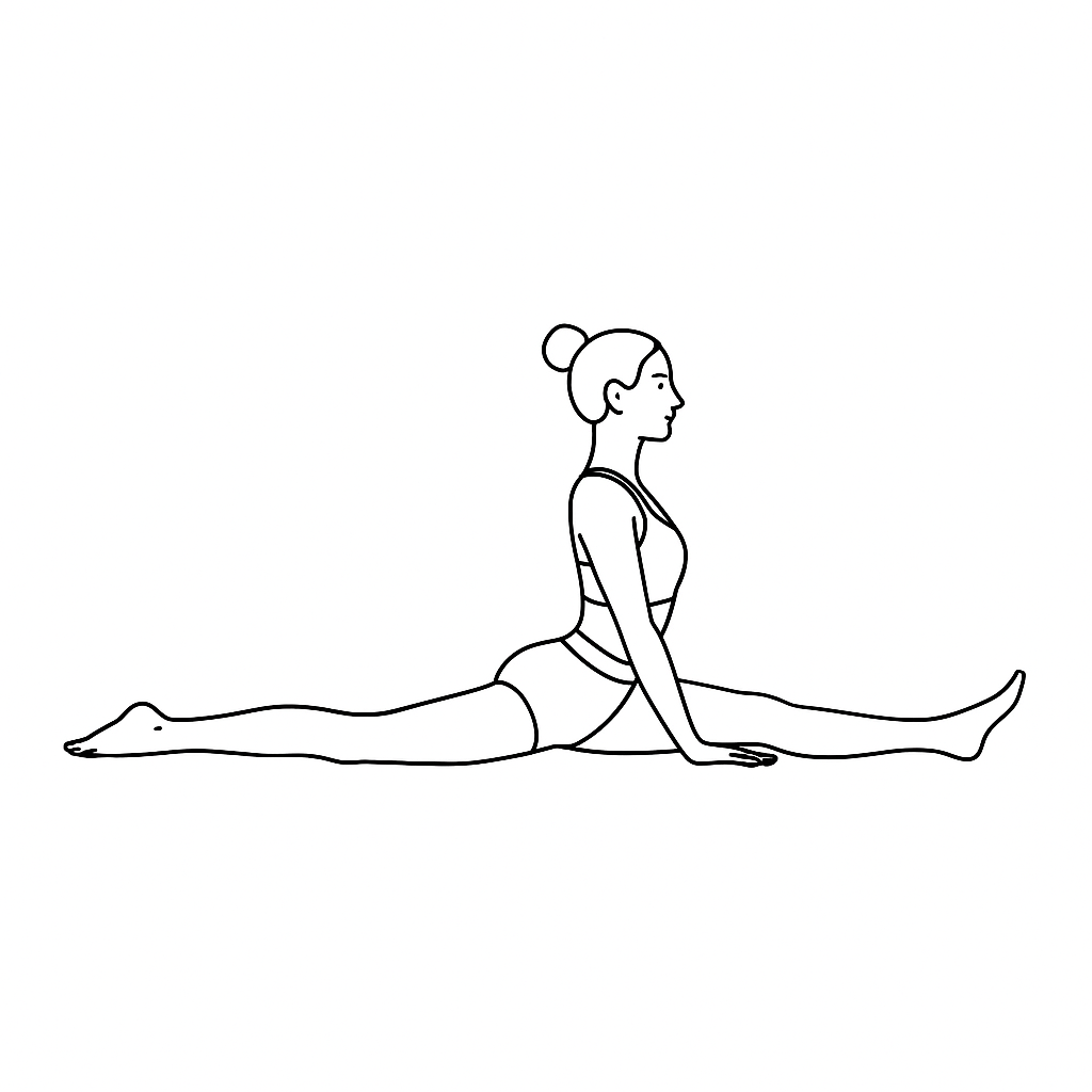 Generated image for the splits yoga pose.
