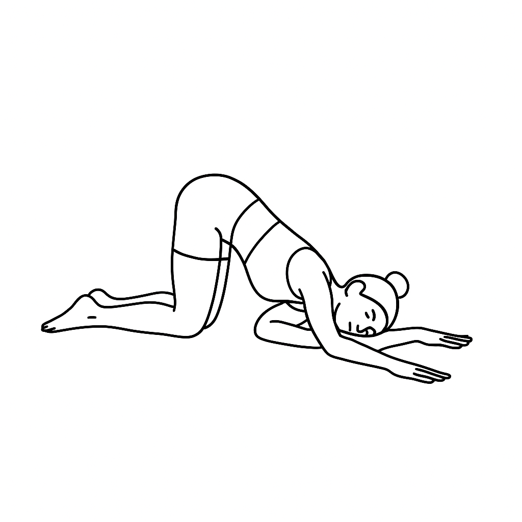 Generated image for the thread-needle yoga pose.