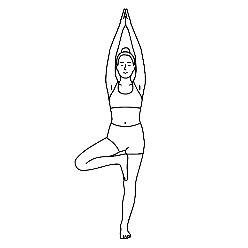 Generated image for the tree yoga pose.