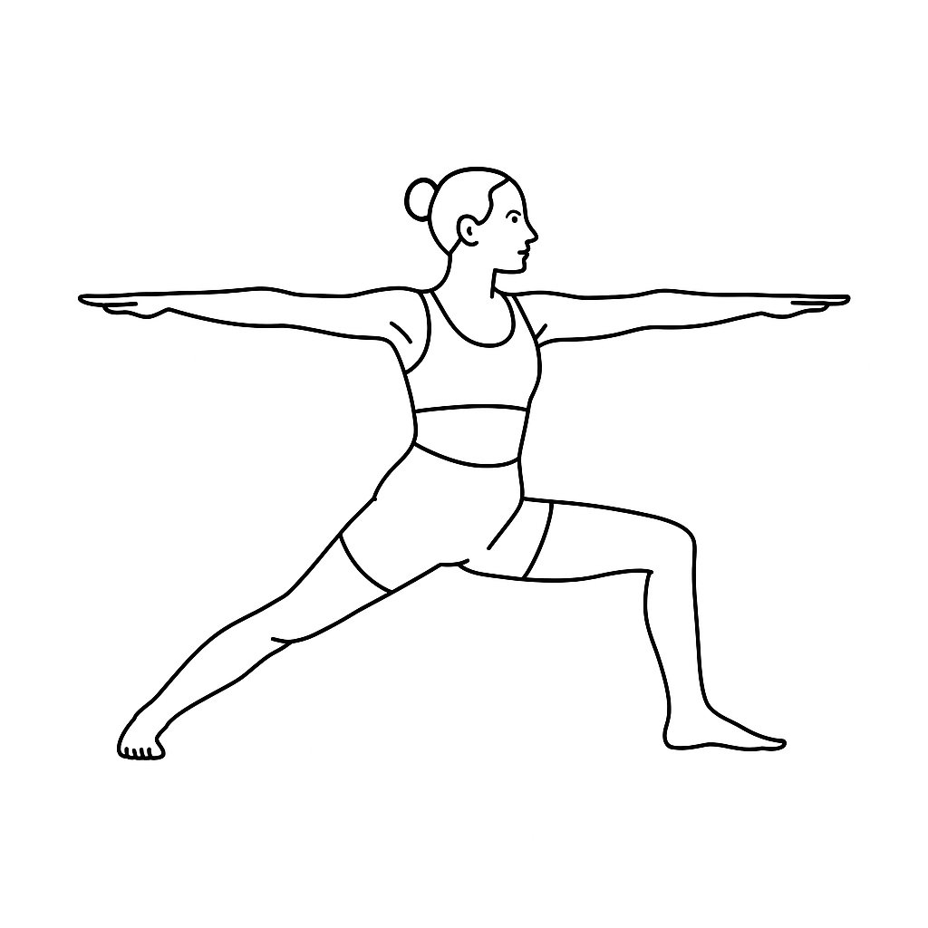 Generated image for the warrior2 yoga pose.