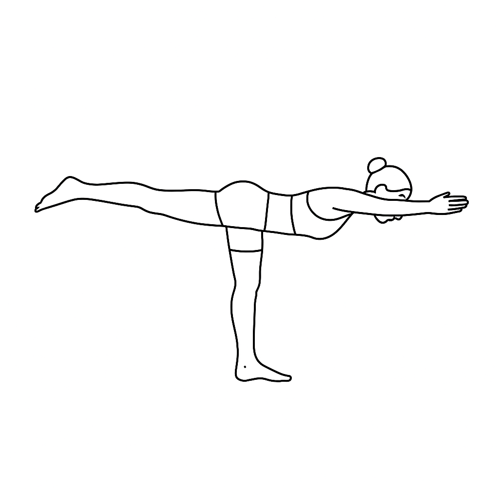Generated image for the warrior3 yoga pose.
