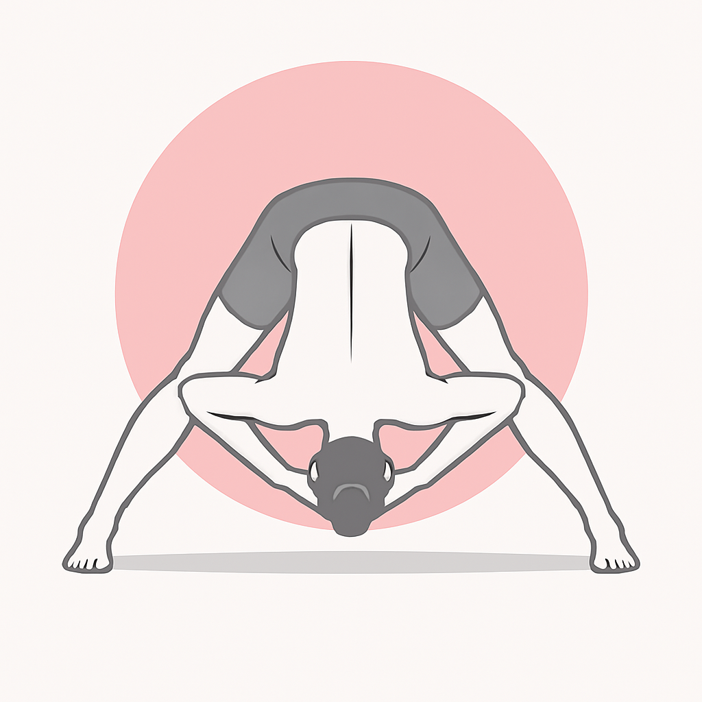 Generated image for the wide-leg-forward-fold yoga pose.