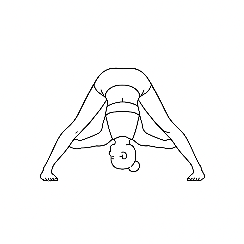 Generated image for the wide-leg-forward-fold yoga pose.