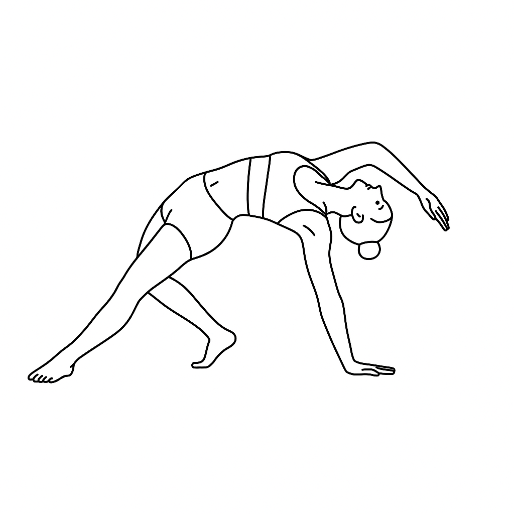 Generated image for the wild-thing yoga pose.